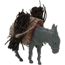 Miniatura Asino con Carico per Pastore 10 cm Animali per Presepe 86200A