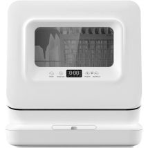 Minilavavajillas portátil, 3 cubiertos, 5 programas, pantalla digital, depósito de agua de 5,7 l, para apartamento o autocaravana