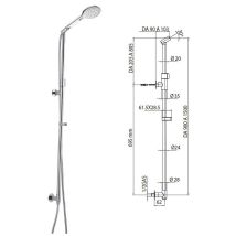 Minimal Gruppo Doccia Saliscendi Agua H.90 - 150 Cm Db2002d00030009