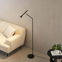 KOSILUM Stehleuchte 150 cm – Minimalistische schwarze Leselampe mit goldenen Akzenten – GU10 – Marmorfuß