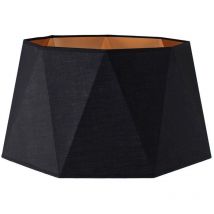Modern Floor Lamp In Copper Metal Finish With Black Copper Geometric Shade
