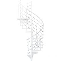 Minka Außenspindeltreppe Spino Zink Color 38 - 305,5cm Geschosshöhe Weiß 160cm Durchmesser