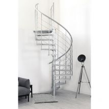 Minka Außenspindeltreppe Spino Zink Smart 38 - 305,5cm Geschosshöhe 180cm Durchmesser