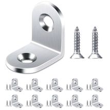 Minkurow 10 Pz Staffa Ad Angolo Retto 20x20mm, Staffa Ad Angolo In Acciaio Inossidabile Staffa Ad Angolo A 90 Gradi, Staffa Ad Angolo A Forma Di L Con