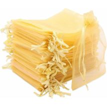 Minkurow 100 Bustine Di Organza Bianche, 7x9 Cm, Sacchetto Regalo Di Organza, Sacchetto Di Gioielli, Bustine Di Nozze, Bustine Di Lavanda, Bomboniera 