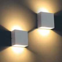 Minkurow 6w Led Moderne Wandleuchte, 2 Stück Aluminium Led Wandleuchte Warmweiß 3000k Dimmbare Beleuchtungskörper Für Wohnzimmer, Schlafzimmer, Flur