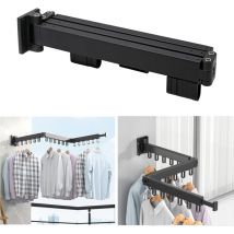 Minkurow - Etendoir Linge Interieur Pliable Séchoir à Linge Aluminium, 3 Étages Etendoir Mural Pliable Tringle Vetement, Étendoir à Linge Pour