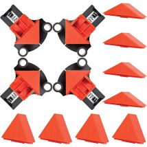 4er-Pack Eckklemmen für die Holzbearbeitung – 4 rechtwinklige Klemmen, verstellbar auf 60, 90 und 120 Grad – Eckklemmen-Set zum Bohren, zur