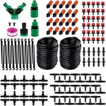 Minkurow - Système d'irrigation Jardin, 20M/65FT Micro Irrigation Goutte à Goutte Kit Automatique système d'irrigation d'arrosage Réglable pour