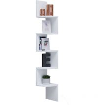 Mintis Étagère, Étagère d'angle avec 5 espaces d'exposition, blanc.