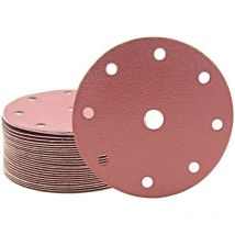 Fox Dischi abrasivi velcrati, 150 mm, 9 fori, p. Levigatrici rotorbitali (50 Pz.) G120 - Miotools