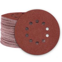 Fox Dischi abrasivi velcrati, 225 mm, 10 fori, p. Levigatrici per muri (25 Pz.) G100 - Miotools