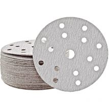 Shark Klett-Schleifscheiben, 150 mm, 15-Loch, f. Exzenterschleifer, Normalkorund (50 Stk.) K120 - Miotools