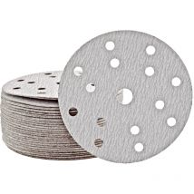 Miotools - Shark Klett-Schleifscheiben, 150 mm, 15-Loch, f. Exzenterschleifer, Normalkorund (50 Stk.) K180