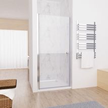 Miqu - Nischentür Walk in Duschwand für Dusche mit Pendeltür Duschtür aus esg Glas Rahmenlos zep Schwingtür Duschabtrennung ohne Duschwanne,75 x 185