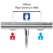 Mira Eco Thermostatic Bar Mixer Shower Valve Only Cool Touch 150mm Pipe Centres