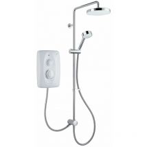 Mira Showers - Mira Jump Dual Twin Head Electric Shower 9.5kw White Chrome Bathroom 1.1788.578