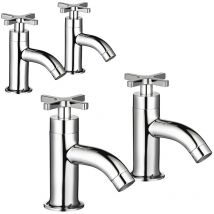 Mira - Shower Revive Basin Pillar Taps Pair Chrome Bath Pillar Tap Cross Head Taps
