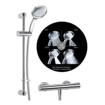 Mira - Showers Thermostatic Bar Mixer 360m Shower Chrome + 4 Spray Flipstream Head