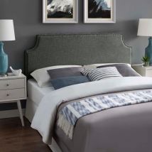 Mirage Storm Grey Linen King 26 inch Strutted Headboard