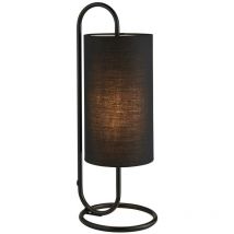 Merano - Arenzano Table Lamp Matt Black & Black Fabric