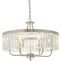 Ascoli 6 Light Ceiling Pendant Bright Nickel Plate & Clear Cut Glass - Merano