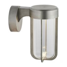 Merano - Benevento Outdoor Integrated led Wall Lamp Brushed Silver Finish & Clear Glass IP44