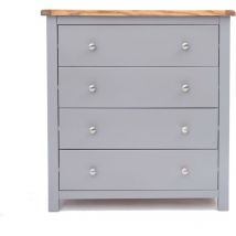 Cabinet Bits - Mirano grey 4 drawer chest chrome knob - Grey
