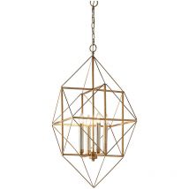 Merano - Pescara 4 Light Ceiling Pendant Antique Gold & Silver Leaf