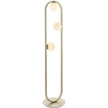 Merano Ravello 3 Light Floor Lamp Brushed Silver Finish & Gloss Opal Glass