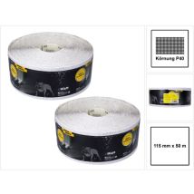 Mirka BASECUT Rouleaux de papier abrasif 115 mm x 50 m, P40, Papier abrasif universel, 2 pcs. ( 2x 2251100140N )