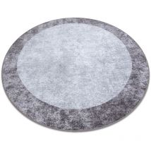 Miro 51648.803 circle washing carpet Marble anti-slip - dark grey grey round 100 cm