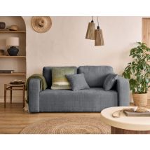 Bestmobilier - Miro - canapé droit 2 places - en velours texturé - gris