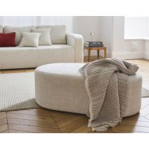 Bestmobilier - Miro - pouf en velours texturé - beige