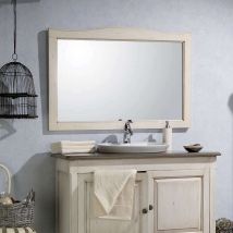 Byca - Espejo de baño - 140 cm Acacia blanco envejecido - Garriguo