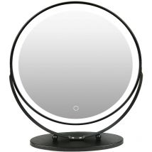 Aqrau - Miroir 50x50, miroir de maquillage éclairé par led, lumière naturelle sans fil rotative à 360 °, idéal pour la maison et les voyages
