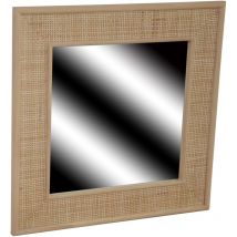M&s - Miroir 60x60 cm en pin et cannage naturel - chloe