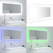 Miroir à led de salle de bain Blanc 100x8,5x37 cm Acrylique - Miroir Led - Miroir Salle De Bain - Meuble Salle De Bain - Éclairage Salle De Bain