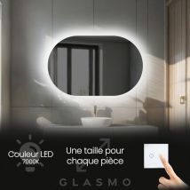 Moderne Miroir Avec Led Illumination Salle De Bain 200x80 Cm Ariana - Horizontal Ovale Sur Mesure Led Lumineux Miroir Avec Éclairage Intégré - Blanc 