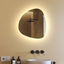 Artforma - Miroir asymétrique avec lumiere led 54x54 cm Miroir de Salle de Bain Blanc Neutre 4500K JAJ221