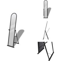 Vidaxl - Miroir autoportant rectangulaire pleine longueur Noir - Miroir Plein Corps - Miroir Mural - Décoration Murale - Miroir Noir - Miroir Moderne