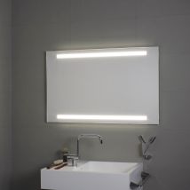 Koh-i-noor - Miroir avec éclairage à led supérieur et inférieur 100x80H L45932