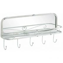 Miroir avec tablette et crochets