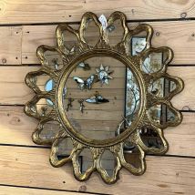 Chehoma - Miroir bois doré Floriana 60cm