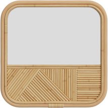 Miroir carré en rotin 40,5 cm - bolio