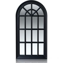 Casa Chic - Miroir by Blumfeldt - fenêtre de style français savile - 86 x 46 cm - noir