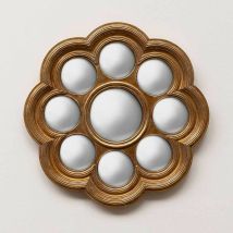 Miroir convexe doré 8 mini miroirs 35cm