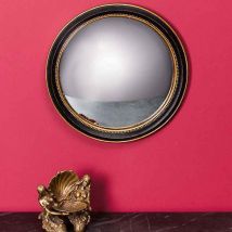 Chehoma - Miroir convexe noir doré 27cm