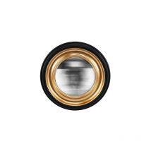 Emde - Miroir convexe rond noir halo doré 23,5cm
