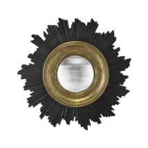 Miroir convexe soleil noir et doré 45 cm